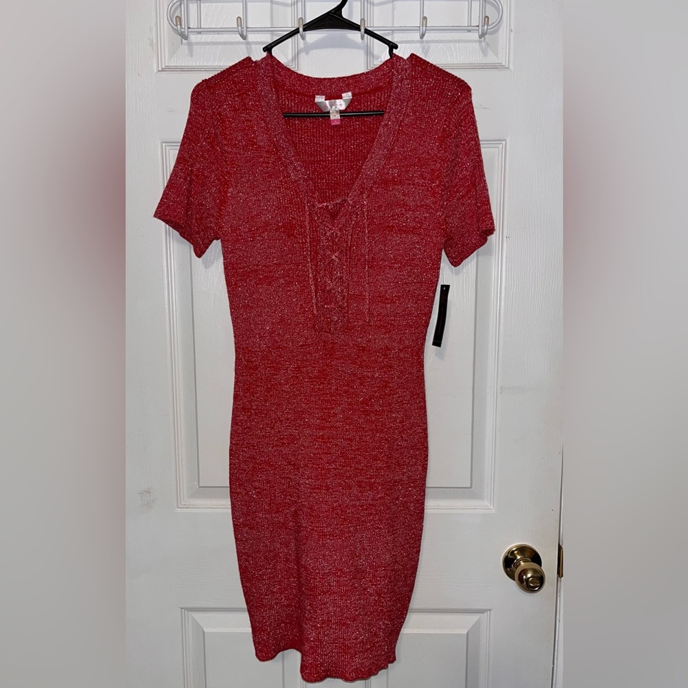 Red sparkling dress
